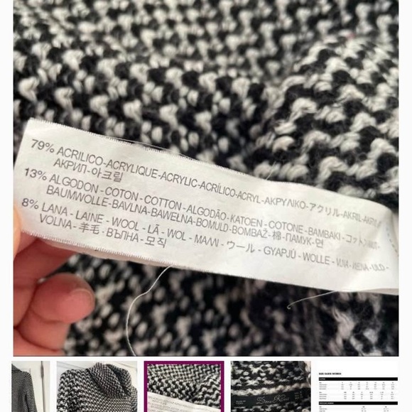 Zara Knits Women's large wool blend Black and White turtleneck Sweater - Picture 2 of 12